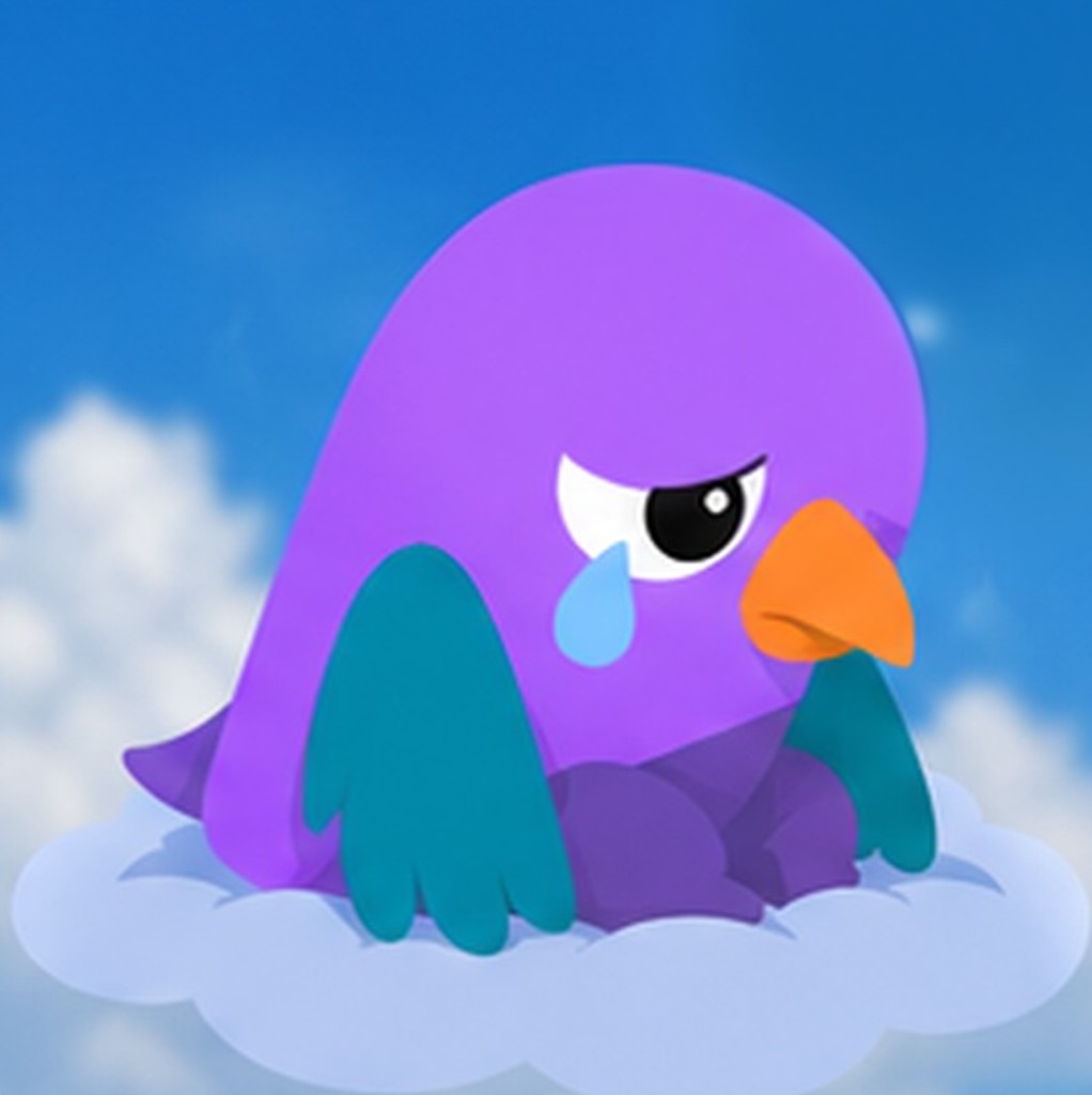 Intripid hummingbird character, overwhelmed mood.